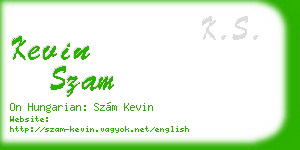 kevin szam business card