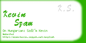 kevin szam business card